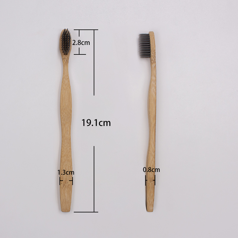 Brosse à dents en bambou à manche ondulé